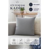 Lüks Yumuşak Dokulu Kadife Salon Kırlent Kılıfı (Gri, 45 cm x 45 cm) | Özel Dikim Leke Tutmaz Silinebilir Nefes Alan Kumaştan üretilmiştir.