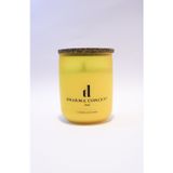 lukserious Doğal Vanilya Kokulu Soya Wax Mum, Karın Çakra, Sarı Dekoratif Kavanoz, Ahşap Fitil, Mantar Kapak