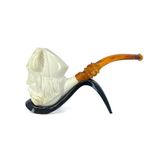 Lületaşı Pipo Doğal Lületaşı El Yapımı Özel Kutulu - Viking Gravür İşleme