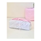 Lulishop Mavi Pötikare Kapitone Kalemlik – Çok Amaçlı Kumaş Kalem Kutusu ve Organizer Çanta (24x7x7 cm)