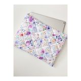 Lulishop Mor Lila Çiçekli Kumaş Laptop MacBook Tablet Çantası Koruyucu Kılıf 11 inç 13 inç 15.4 inç