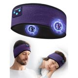 Lullaband Bluetooth kafa bandı kulaklık, yan yatanlar için uyku kulaklığı, uyku kulaklığı, ince hoparlörlü rahat kafa bandı, mikrofon, eller serbest hediye (koyu mor)