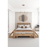 Lullaby Furniture Arya Çift Kişilik 160x200 Yatak Uyumlu Çekmeceli Karyola Ceviz