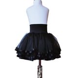 LULLY Kids Kız Çocuk 4 Katlı Astarlı Tül Tütü Etek 404 (Siyah, 7-8 Yaş)