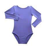 LULLY Kids Kız Çocuk Uzun Kollu Bale, Jimnastik ve Antrenman Mayosu (Lila, 5-6 Yaş)