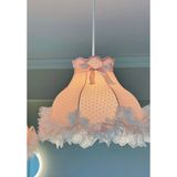 Lulu Avizem Luluavizem Patentli Puantiyeli Dantelli Avize Çocuk Genç Bebek Odası, Pastel Renkli - Pembe