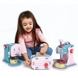 Lulubere 3'lü Ahşap Mutfak Gereçleri Kız-Erkek Çocuk Evcilik Oyuncak Seti ( Blender & Kahve Mak. Ekmek Kız. Mak)