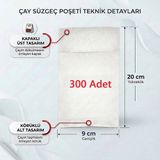 Luluyen 300 Adet Demlik Içi Çay Filtresi Körüklü Kapaklı Çay Süzgeci Boş Demlik Poşeti Bonesi 9X20 cm ((300 Lü) Bitki Kış Çay Demleme