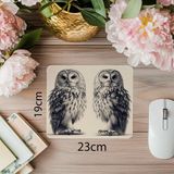 Luluyen 3D Kalemle Çizilmiş Tüylü Baykuş Mouse Pad - 19X23 cm 2 mm Dikdörtgen Ithal Baskılı Mouse Pad - Özel Baskı - Renkli