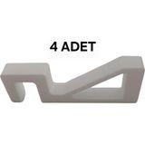 Luluyen 4 Adet Plastik Pencere Kolu Kapı Cam Aralama Stoperi Kolu Tutucu Tutacağı Durdurucu Tamponu - Beyaz - 26 cm - 44 cm