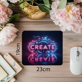 Luluyen Create Yazılı Neon Parlak Mousepad - 19X23 cm 2 mm Dikdörtgen Ithal Baskılı Mouse Pad - Özel Baskı - Renkli