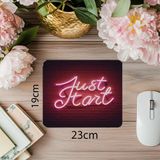 Luluyen El Yazısı Neon Işıklı Başla Sloganlı Mouse Pad - 19X23 cm 2 mm Dikdörtgen Ithal Baskılı Mouse Pad - Özel Baskı - Renkli