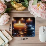 Luluyen Flickering Mum ve Zen Taşları Mousepad - 19X23 cm 2 mm Dikdörtgen Ithal Baskılı Mouse Pad - Özel Baskı - Renkli