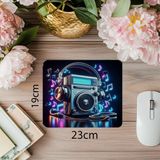 Luluyen Floating Nota ve Walkman Mousepad Tasarımı - 19X23 cm 2 mm Dikdörtgen Ithal Baskılı Mouse Pad - Özel Baskı - Renkli