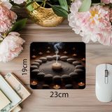 Luluyen Karanlık Fon Üzerinde Zen Tütsü Mouse Pad - 19X23 cm 2 mm Dikdörtgen Ithal Baskılı Mouse Pad - Özel Baskı - Renkli