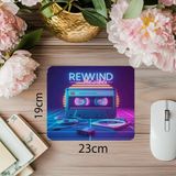 Luluyen Kaset Çalar & Neon Işıklar - 19X23 cm 2 mm Dikdörtgen Ithal Baskılı Mouse Pad - Özel Baskı - Renkli