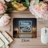 Luluyen Keep Going Yazılı Işıklı Izli Neon Mousepad - 19X23 cm 2 mm Dikdörtgen Ithal Baskılı Mouse Pad - Özel Baskı - Renkli