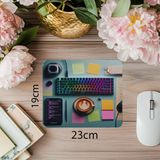 Luluyen Latte Yanında Rgb Klavyeli Mousepad - 19X23 cm 2 mm Dikdörtgen Ithal Baskılı Mouse Pad - Özel Baskı - Renkli