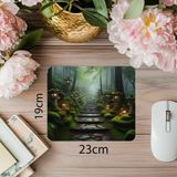 Luluyen Orman Yolunda Taş Basamaklı Mousepad - 19X23 cm 2 mm Dikdörtgen Ithal Baskılı Mouse Pad - Özel Baskı - Renkli