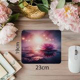 Luluyen Pastel Işıklı Lotus Çiçeği Mousepad - 19X23 cm 2 mm Dikdörtgen Ithal Baskılı Mouse Pad - Özel Baskı - Renkli