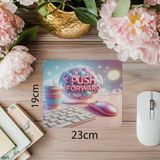 Luluyen Push Forward Yazılı Parlak 3D Mousepad - 19X23 cm 2 mm Dikdörtgen Ithal Baskılı Mouse Pad - Özel Baskı - Renkli