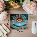 Luluyen Şimdi Harekete Geç Yazılı Parlak Mousepad - 19X23 cm 2 mm Dikdörtgen Ithal Baskılı Mouse Pad - Özel Baskı - Renkli
