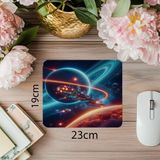 Luluyen Sonsuz Evren Temalı Parlak Astronot Mousepad - 19X23 cm 2 mm Dikdörtgen Ithal Baskılı Mouse Pad - Özel Baskı - Renkli