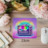 Luluyen Vaporwave Tv Tasarımı – Nostaljik Mouse Pad - 19X23 cm 2 mm Dikdörtgen Ithal Baskılı Mouse Pad - Özel Baskı - Renkli