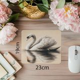Luluyen Yumuşak Işıklı Beyaz Kuğu Tasarımı - 19X23 cm 2 mm Dikdörtgen Ithal Baskılı Mouse Pad