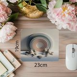 Luluyen Yuvarlak Desenli Taş Bahçesi Mouse Pad - 19X23 cm 2 mm Dikdörtgen Ithal Baskılı Mouse Pad - Özel Baskı - Renkli