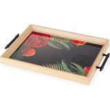 Luma Dikdörtgen Çay Kahve Cam Sunum Tepsisi 31x45cm - 0 - Siyah