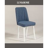 Luma Home Gordes Extra Beyaz-Lacivert Yemek Masası Takımı - Beyaz - Lacivert - 129*80*75
