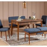 Luma Home Gordes Extra Ceviz Lacivert Yemek Masası Takımı