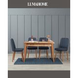 Luma Home Gordes Midi Ceviz-Lacivert Yemek Masası Takımı