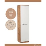 Luma Home Norva Tek Kapılı Tekerlekli Kiler Dolabı - Beyaz - Atlantik Çam
