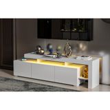 Luma Led Işıklı Tv Ünitesi Konsol, Beyaz, 192 Cm
