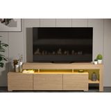 Luma Led Işıklı Tv Ünitesi, Konsol Meşe Desen, 192 Cm
