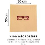 Lumaks Büyük Boy Mikrofiber Gözlük Tablet Telefon Temizleme Bezi 30X30 Büyük Boy Sarı 1 Adet - Standart