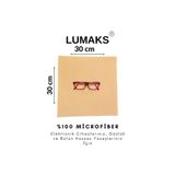 LUMAKS Büyük boy mikrofiber gözlük tablet telefon temizleme bezi 30x30 büyük boy sarı 1 adet
