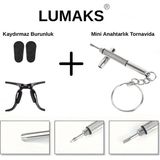 Lumaks Kaydırmaz Gözlük Burunluğu + Mini Anahtarlık Tornavida Seti Gözlük Tamir ve Sabitleme Aparatı - Standart