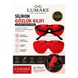 LUMAKS Silikon Gözlük Kabı - Darbeye Dayanıklı Esnek Gözlük Kılıfı | Su Geçirmez Koruyucu Gözlük Kutusu | Hafif Taşınabilir Gözlük Saklama Kabı Kırmızı