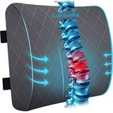 LumbarPal Ofis Koltuğu için Bel Desteği Yastığı Sırt Desteği Araba, Oyun, Ofis Koltuğu için Bel Yastığı - Oturma Duruşu ve Sırt Ağrısını İyileştirin, Hafıza Köpüğü, Ayarlanabilir Askılar, Gri
