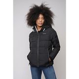 Lumberjack 2W W-SN31 Apreskı Kadın Siyah Coat Uzun Kol Regular Fit Özellikli Mont - XL