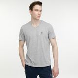 Lumberjack Basic M-CT106 V Neck Erkek Gri Yuvarlak Yaka Tişört