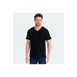 Lumberjack Ct106 V Neck Erkek Siyah Yuvarlak Yaka Tişört, L