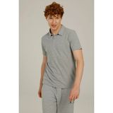 Lumberjack CT953 Gri Melanj Basic Polo Yaka Erkek T-Shirt
