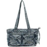 Lumberjack Denim Kadın Omuz Çantası Mavi Renkli Günlük Kullanım için 9x29x19 cm
