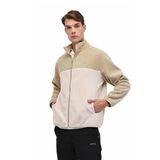 Lumberjack Erkek Sweat, Renk Bloklu, Fermuarlı, Beige-Krem, L Beden