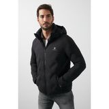 Lumberjack Henry Coat Erkek Kapüşonlu Şişme Mont - S - Siyah