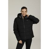 Lumberjack Kadın Apreskı Coat 2pr Siyah Uzun Kollu Kapüşonlu Mont L Modeli Günlük Stil